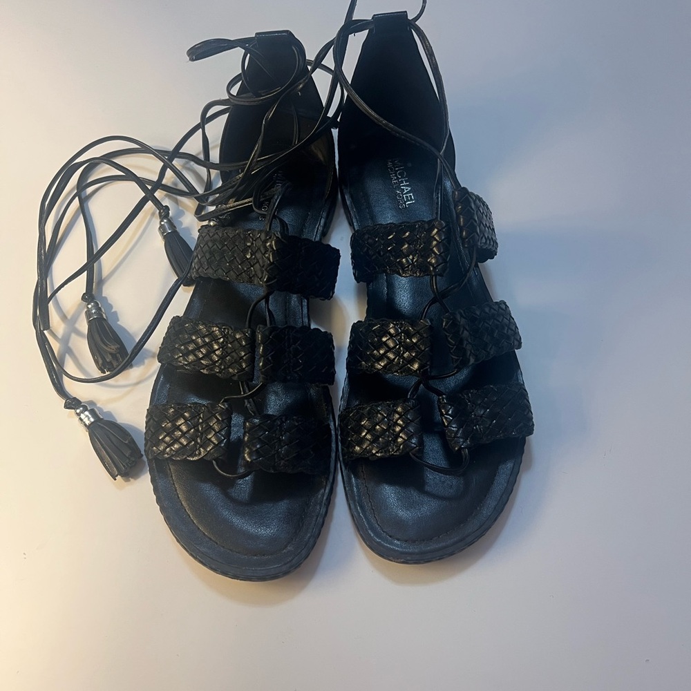 Michael Kors Black Braided Sandals
